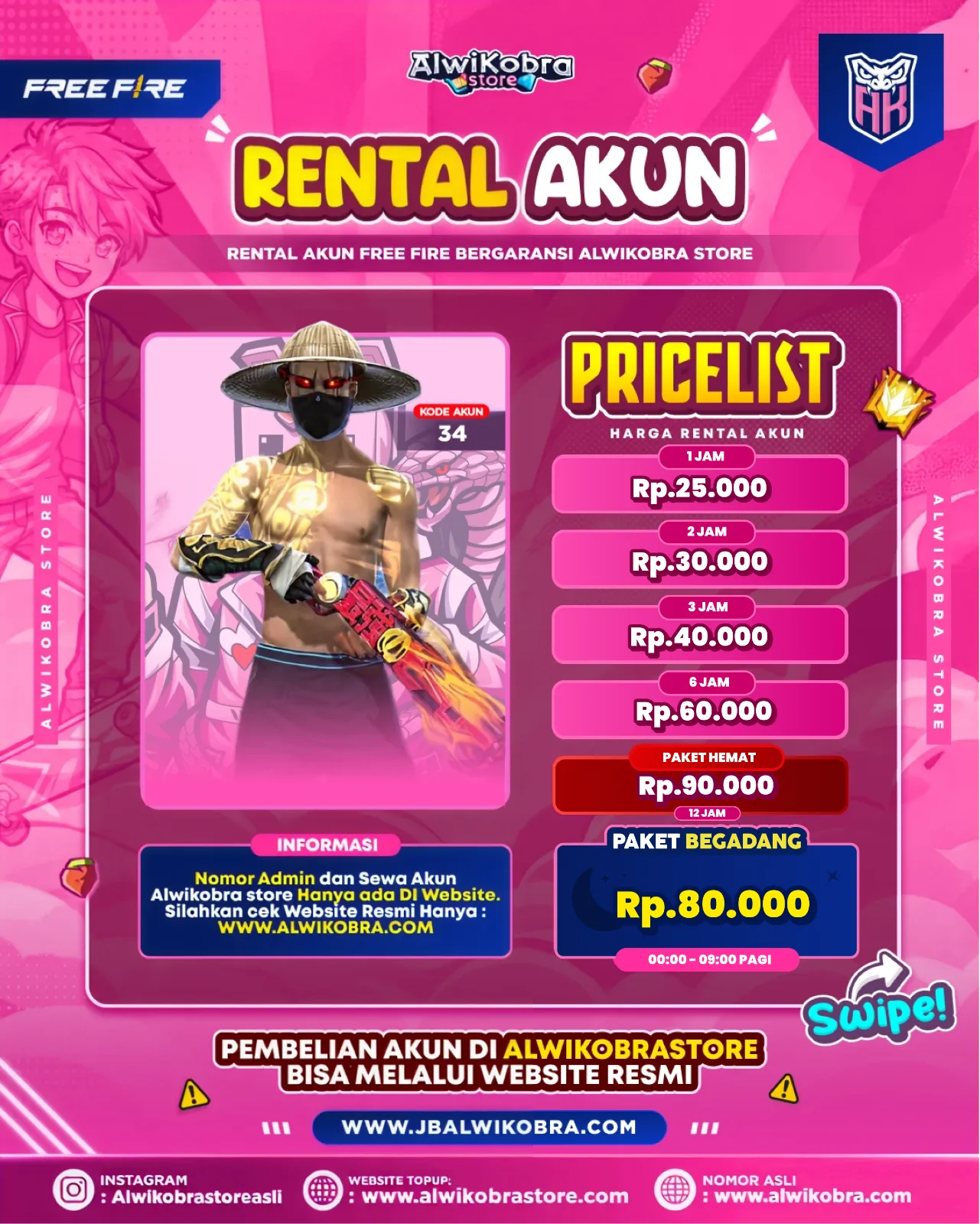 FREE FIRE RENTAL 34 — Free Fire — Reguler