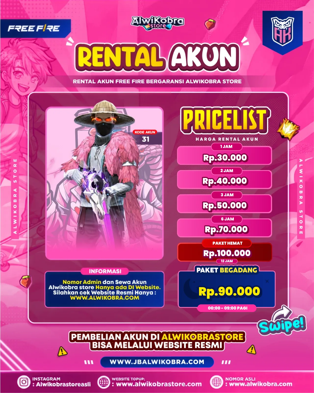 FREE FIRE RENTAL 31 — Free Fire — Reguler