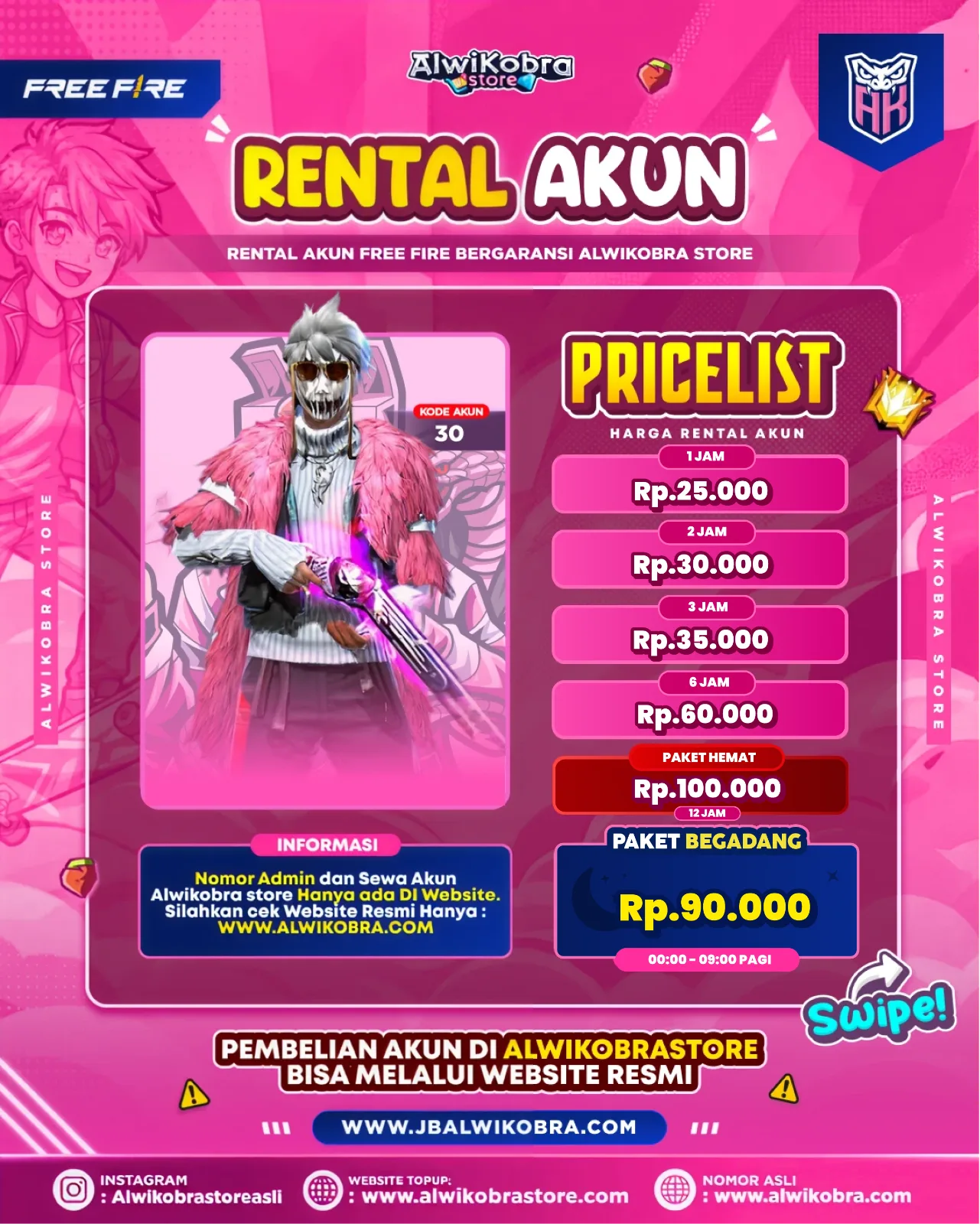 FREE FIRE RENTAL 30 — Free Fire — Reguler