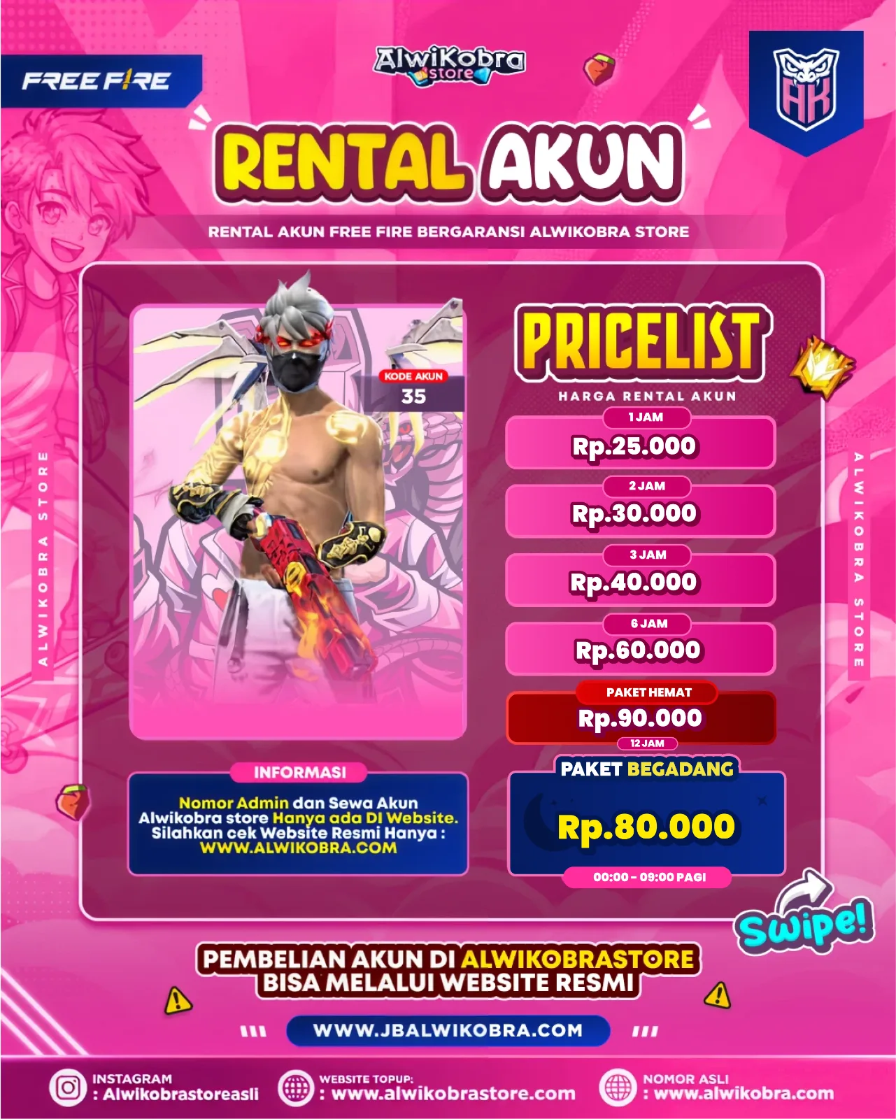 FREE FIRE RENTAL 35 — Free Fire — Reguler