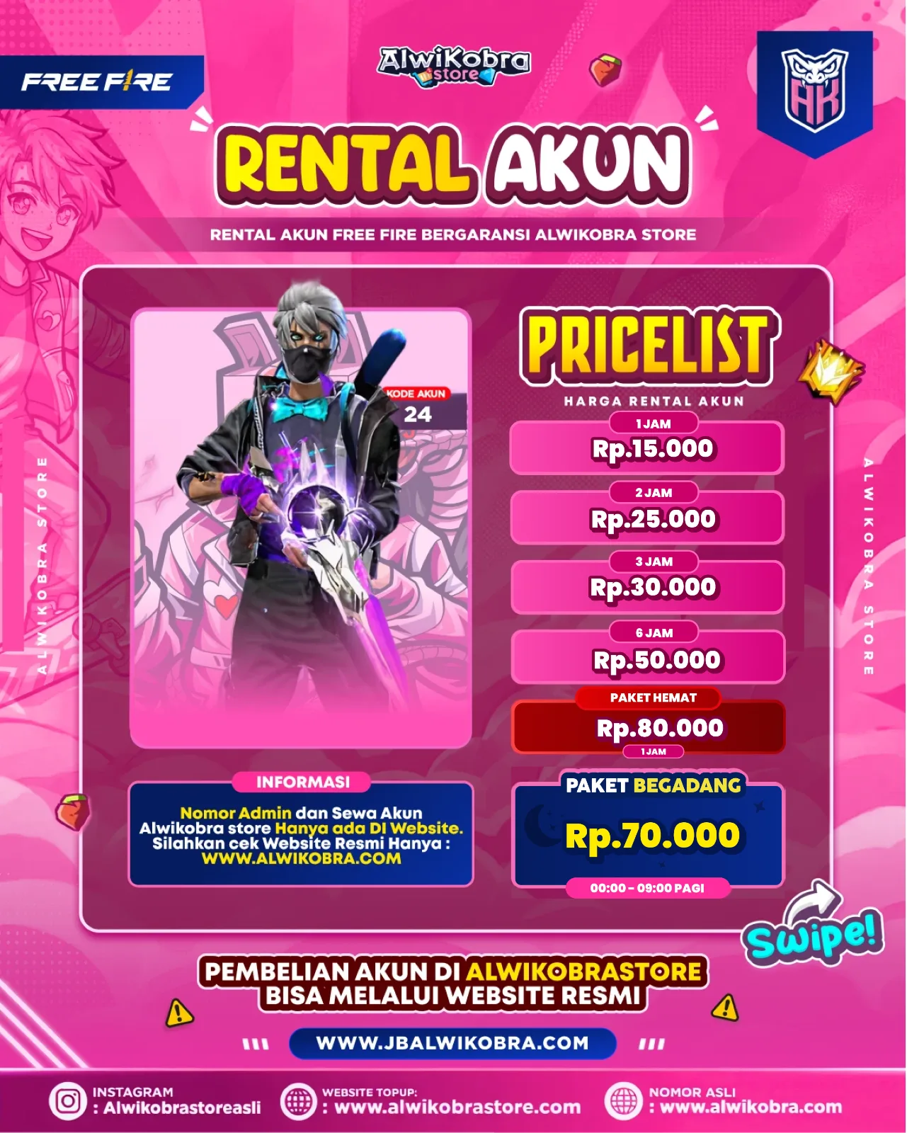 FREE FIRE RENTAL 24 — Free Fire — Pelajar