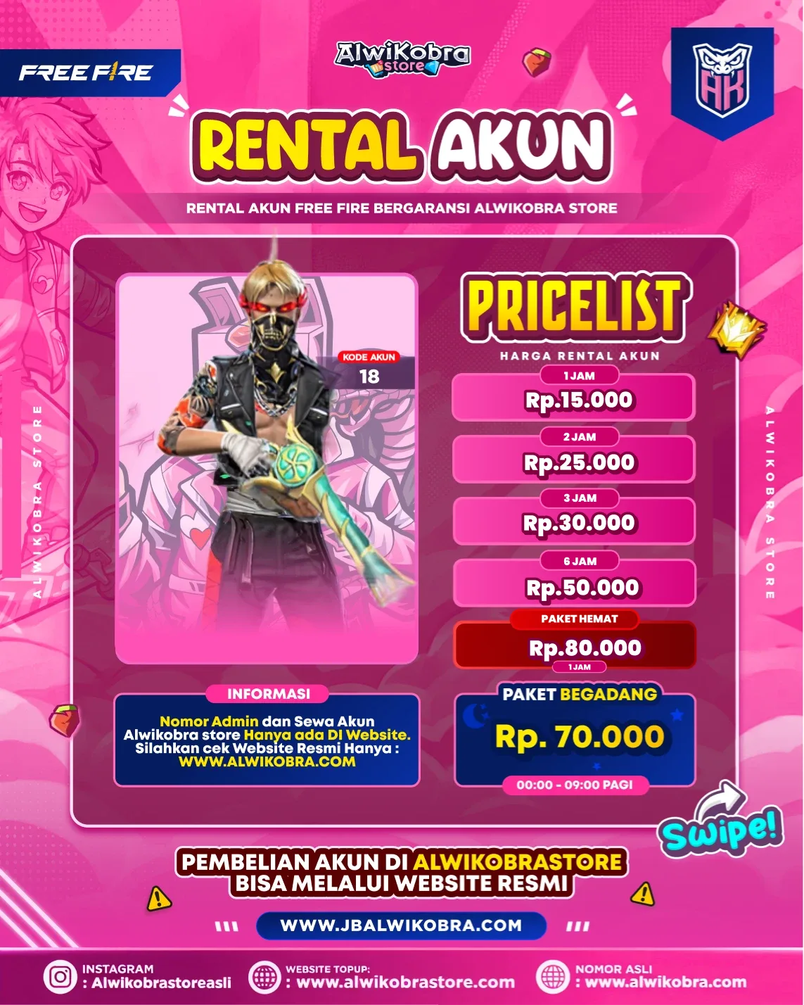 FREE FIRE RENTAL 18 — Free Fire — Pelajar