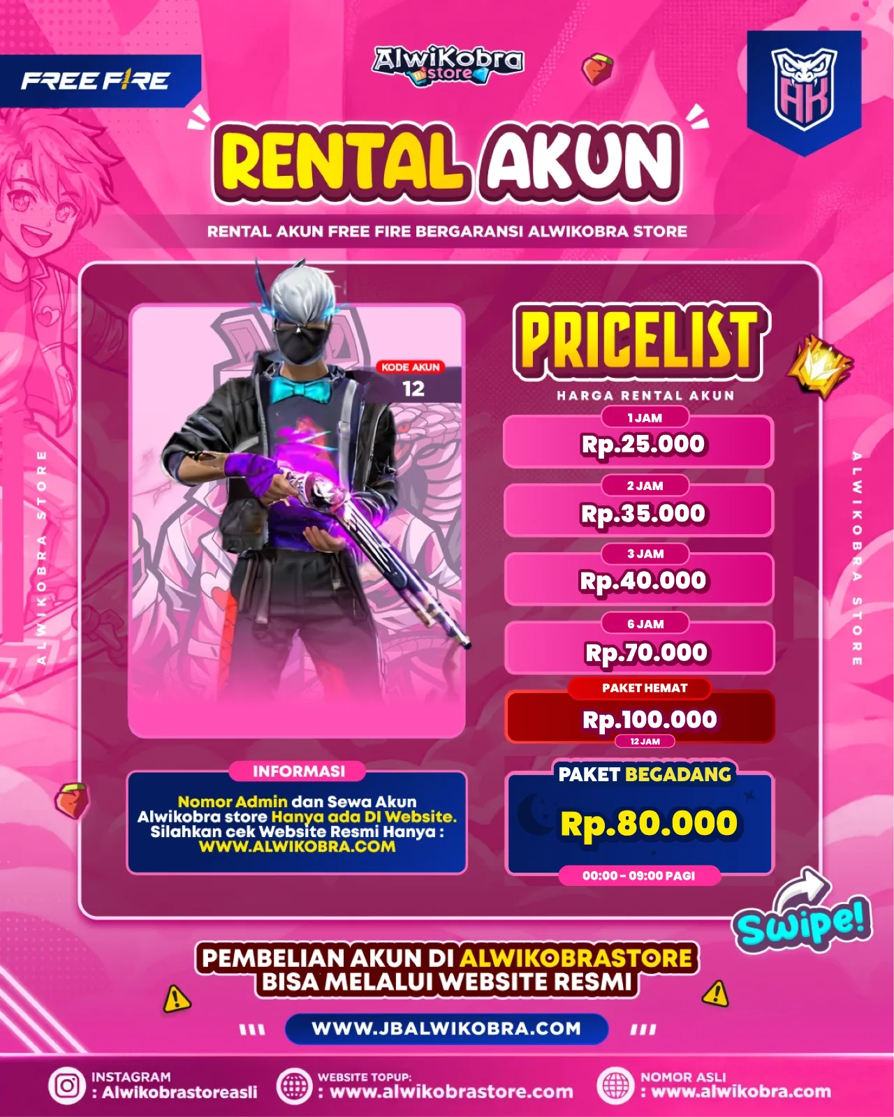 FREE FIRE RENTAL 12 — Free Fire — Reguler